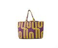 Bolso tote reversible Ruthi de tela africana lila